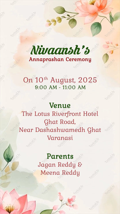 South Indian Annaprashan Ceremony Invitation Video | IN-0455