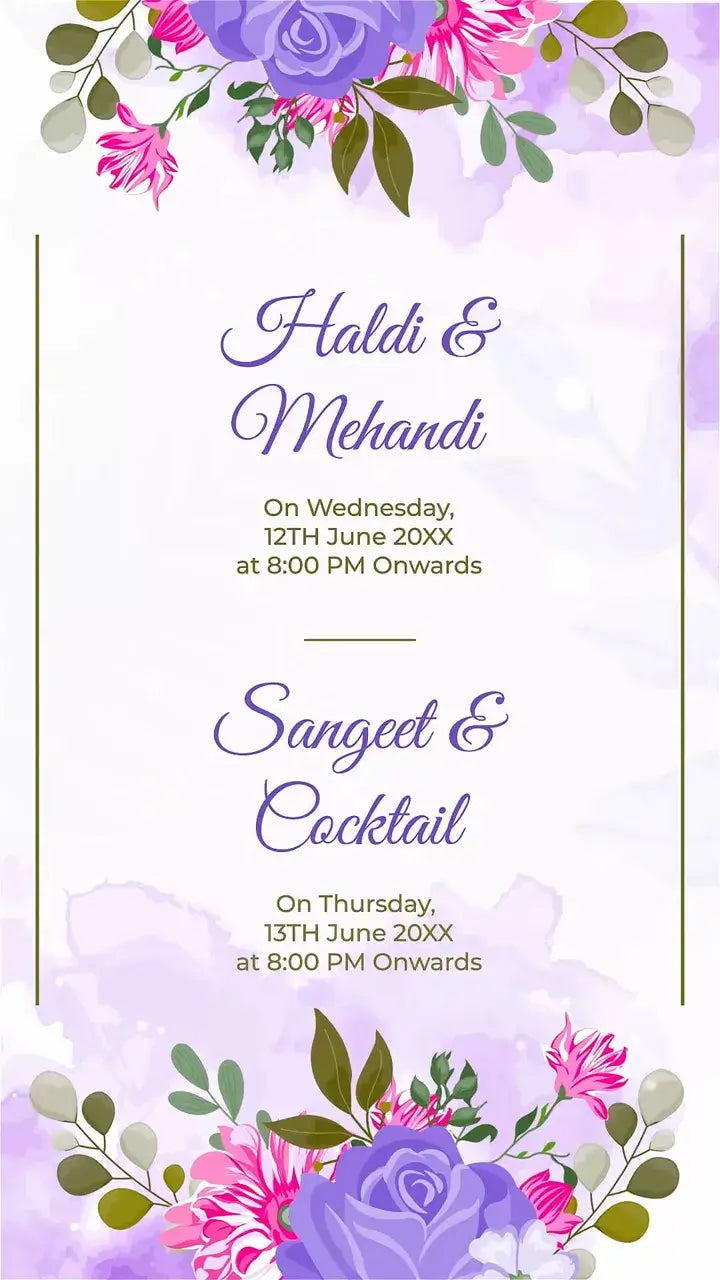 Wedding Invitation Video With Watercolor floral Theme | IN-0054