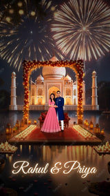 3D Engagement Invitation Video | Tajmahal Theme | IN-0164