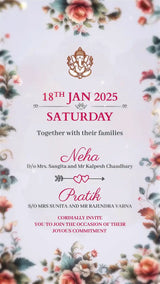 Royal Floral Wedding Invitation | IN-0006