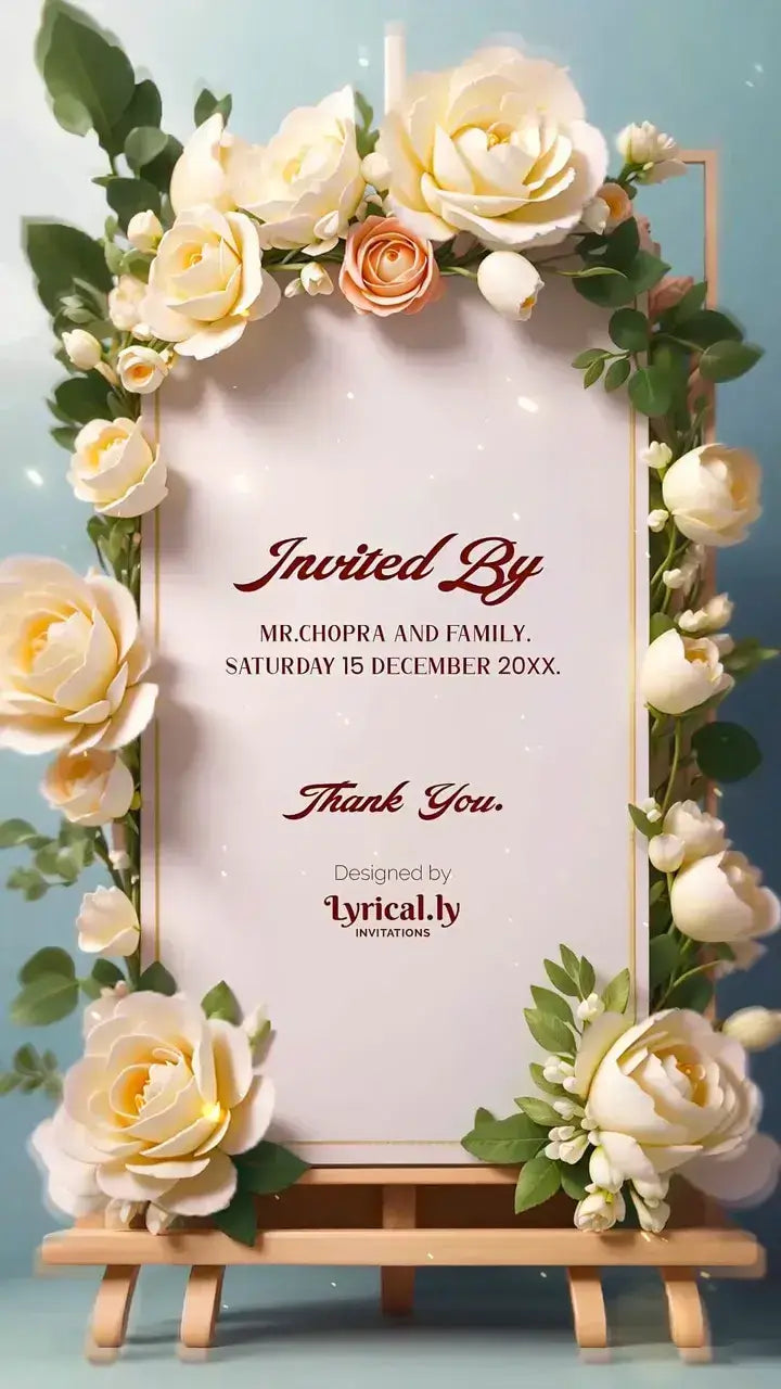 Luxurious 3D Floral Wedding Invitation Video | IN-0063