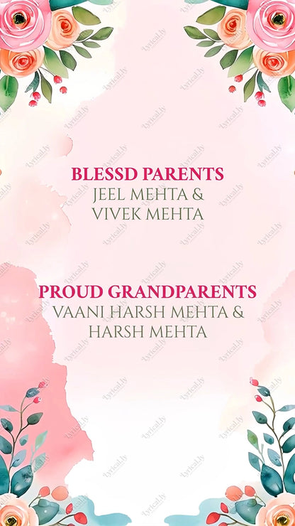 Birth Announcement For Baby Girl  Invitation Video | IN-0451
