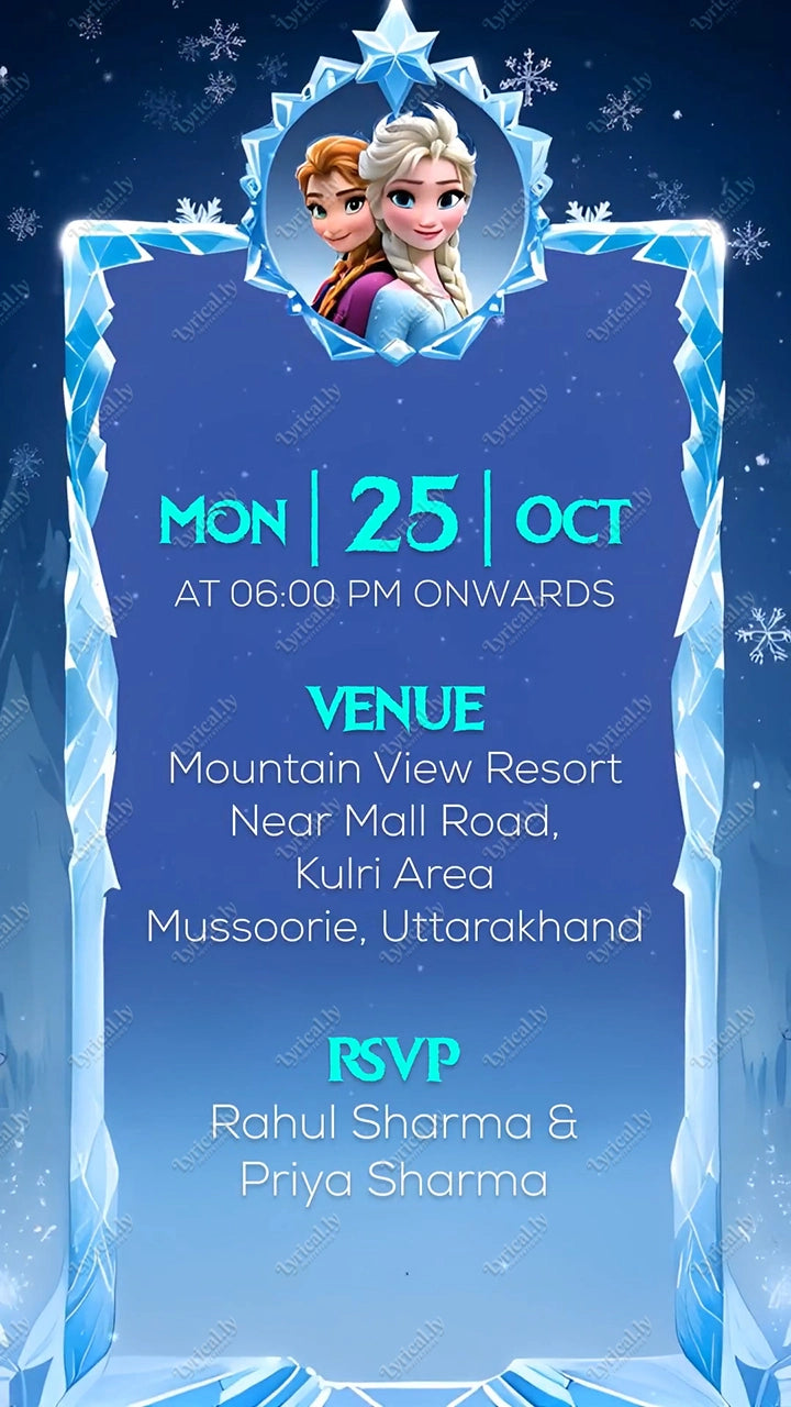 Frozen Princess Birthday Invitation Video | IN-0446