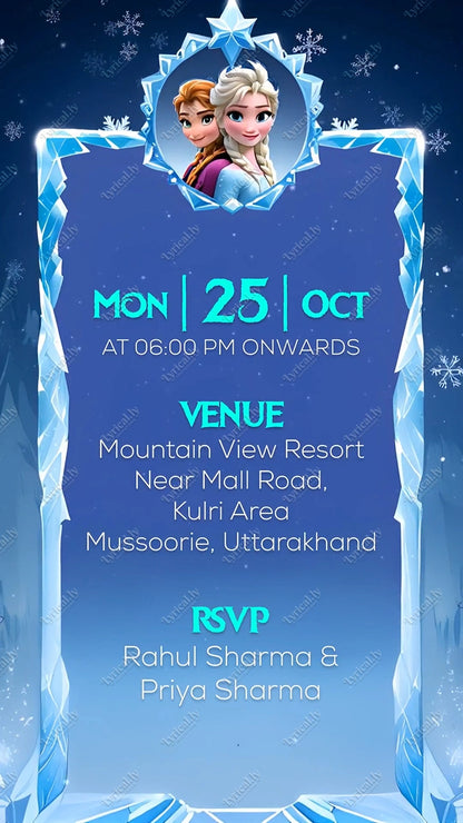 Frozen Princess Birthday Invitation Video | IN-0446