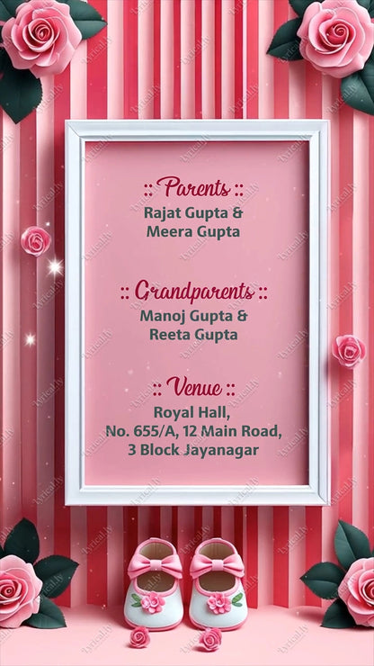 Naming Ceremony Invitation Video |  It’s a Girl Baby Naming | IN-0462