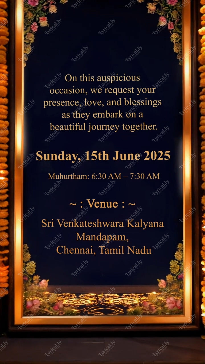 3D South Indian Wedding Invitation Video | IN-0165