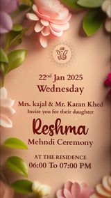 Floral Theme Wedding Invitation | IN-0002