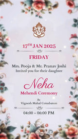 Royal Floral Wedding Invitation | IN-0006