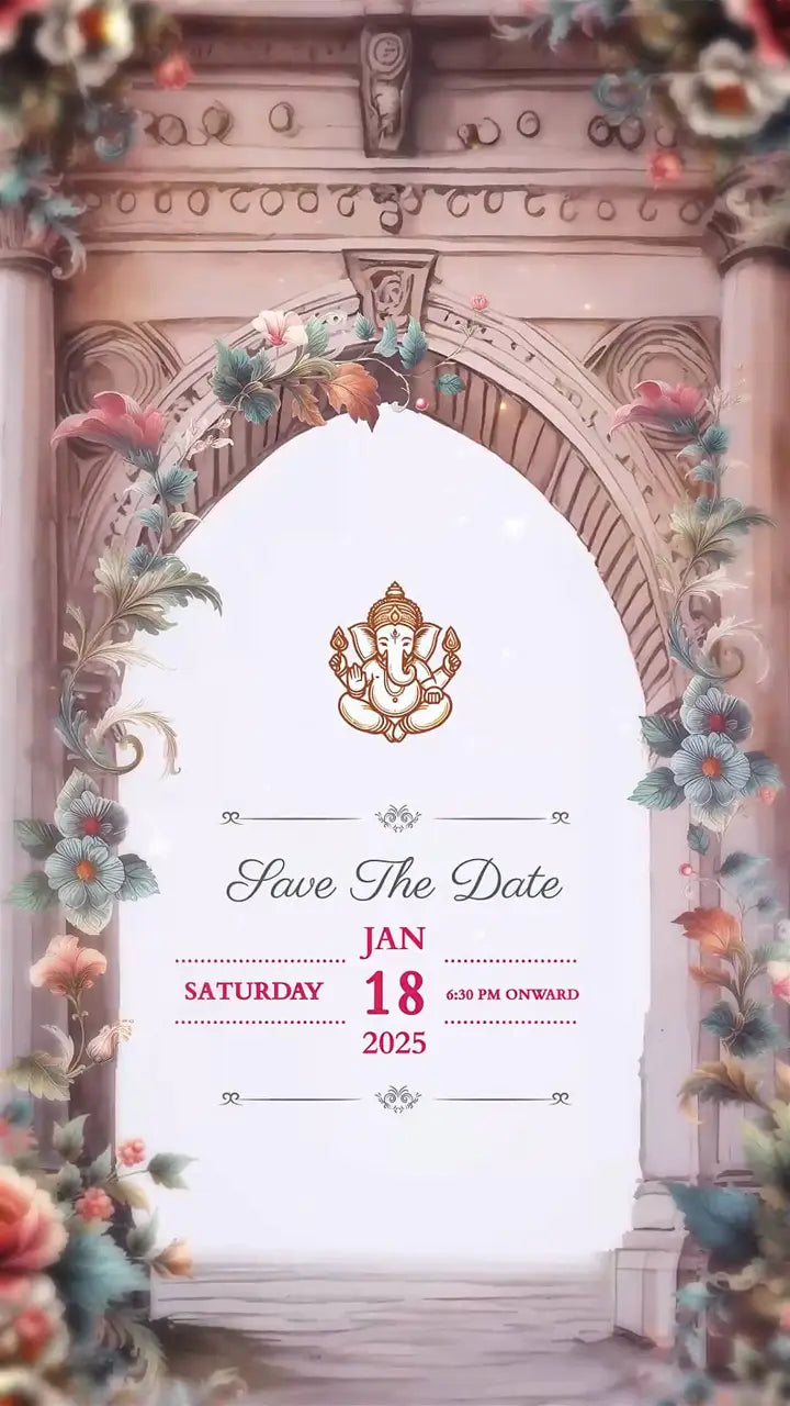 Royal Floral Wedding Invitation | IN-0006