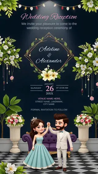 Trending Wedding Reception Invitation Card | IN-0277