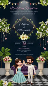 Trending Wedding Reception Invitation Card | IN-0277