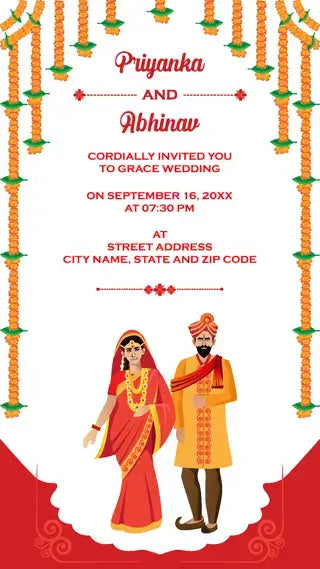 Indian Hindu Wedding Invitation Card | IN-0225