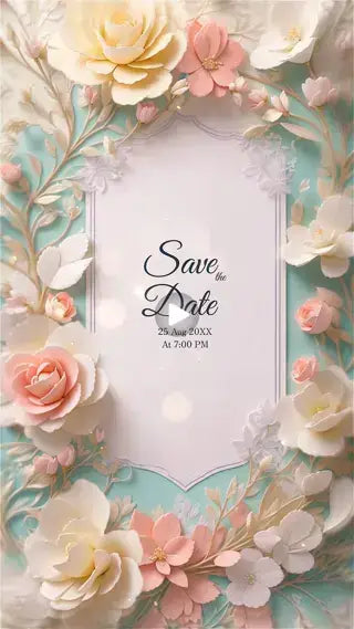 3D Floral Wedding Invitation Video | IN-0062