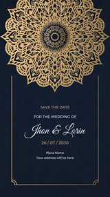 Royal Blue Theme Save The Date Invitation Card | IN-0241