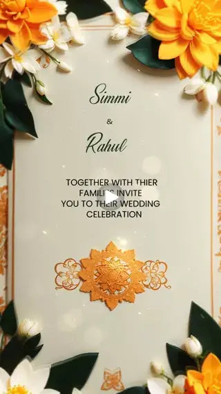 Shiny Golden 3D Wedding Invitation Video | IN-0060