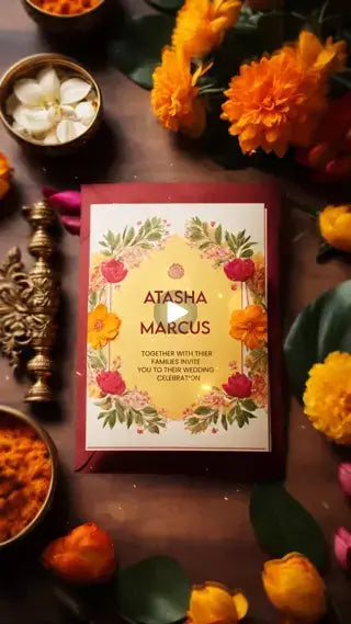 3D Floral Theme Wedding Invitation Video | IN-0058