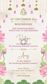 Elegant Floral Indian Wedding Invitation | IN-0050