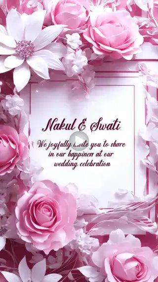 Pink Flora Wedding Invitation Video | IN-0057