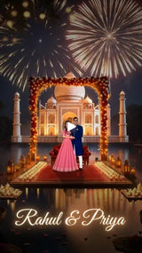 3D Engagement Invitation Video | Tajmahal Theme | IN-0164