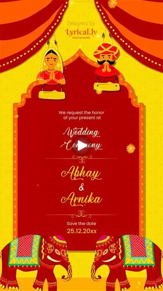 Royal Rajasthani Wedding Invitation video | IN-0126