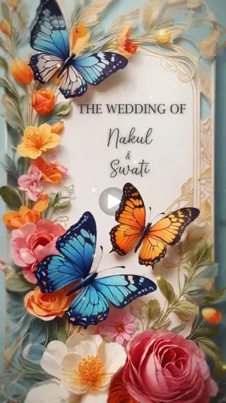 Beautiful 3D Butterfly Wedding Invitation Video | IN-0067