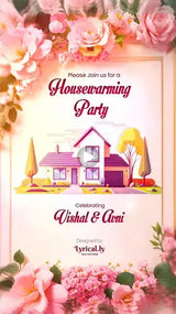 Stylish 3D Floral Housewarming Invitation video | IN-0100